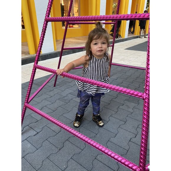 Wolf and Rita Mountains Blue Ruffle Leggings NEW - Picture 5 of 6